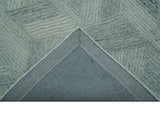 Custom Made Modern Geometrical Gray Hand Tufted Natural Wool Area Rug