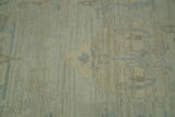 Custom Made Modern Ikat Design Beige And Blue Hand Knotted Wool Area Rug
