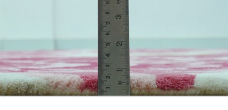 Custom Made Modern Pink Floral Hand Tufted Wool Rug