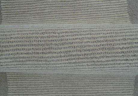 Custom Made Modern Solid Design Gray Hand Tufted Wool Rug