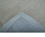 Custom Made Modern Solid Design Gray Hand Tufted Wool Rug