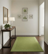 Custom Made Modern Solid Design Green Hand Tufted Wool Rug