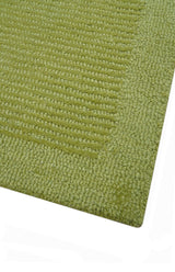 Custom Made Modern Solid Design Green Hand Tufted Wool Rug
