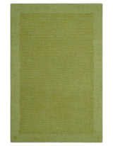 Custom Made Modern Solid Design Green Hand Tufted Wool Rug