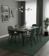 Custom Made Modern Solid Green Hand Tufted Wool Area Rug