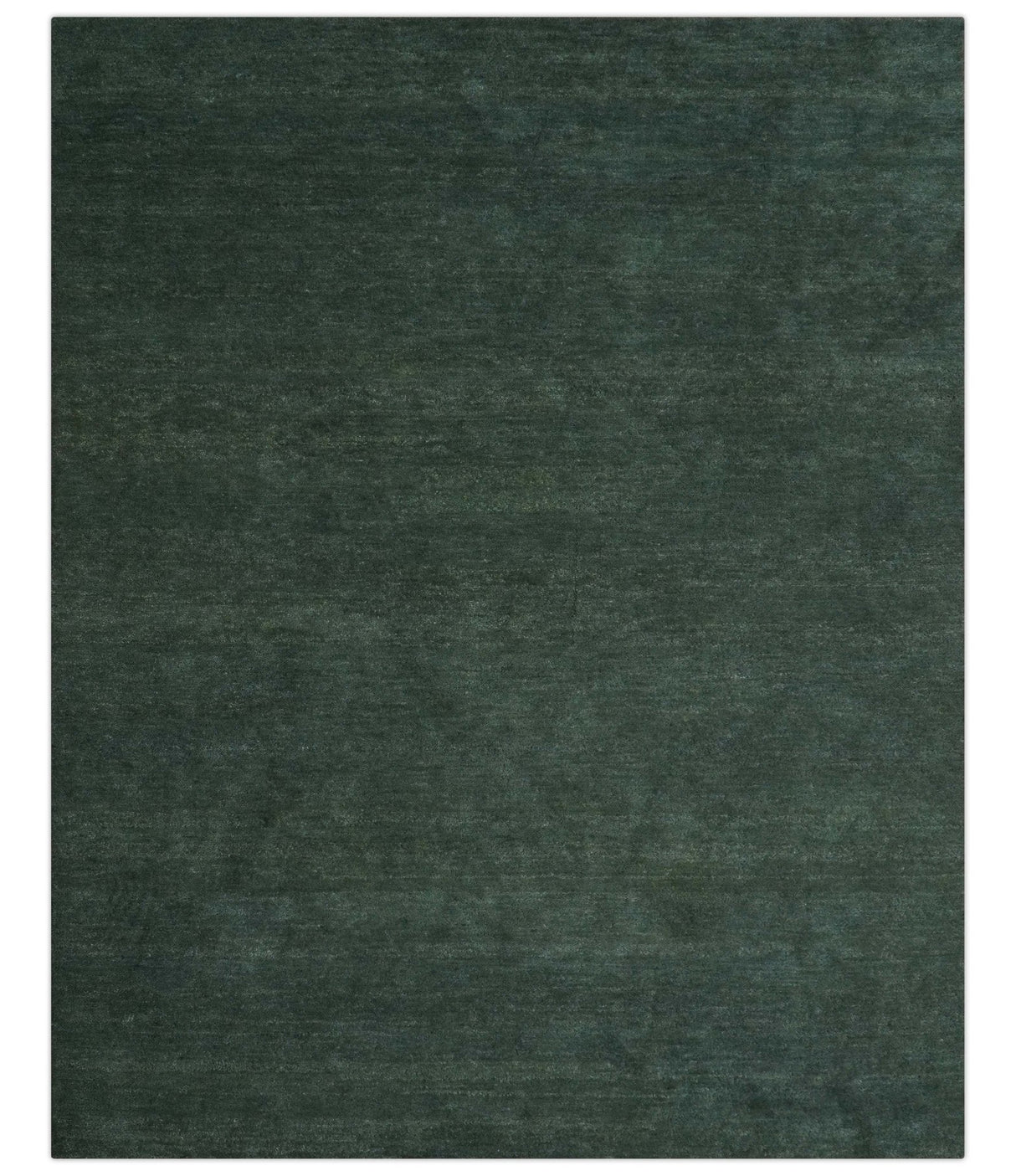 Custom Made Modern Solid Green Hand Tufted Wool Area Rug