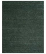 Custom Made Modern Solid Green Hand Tufted Wool Area Rug