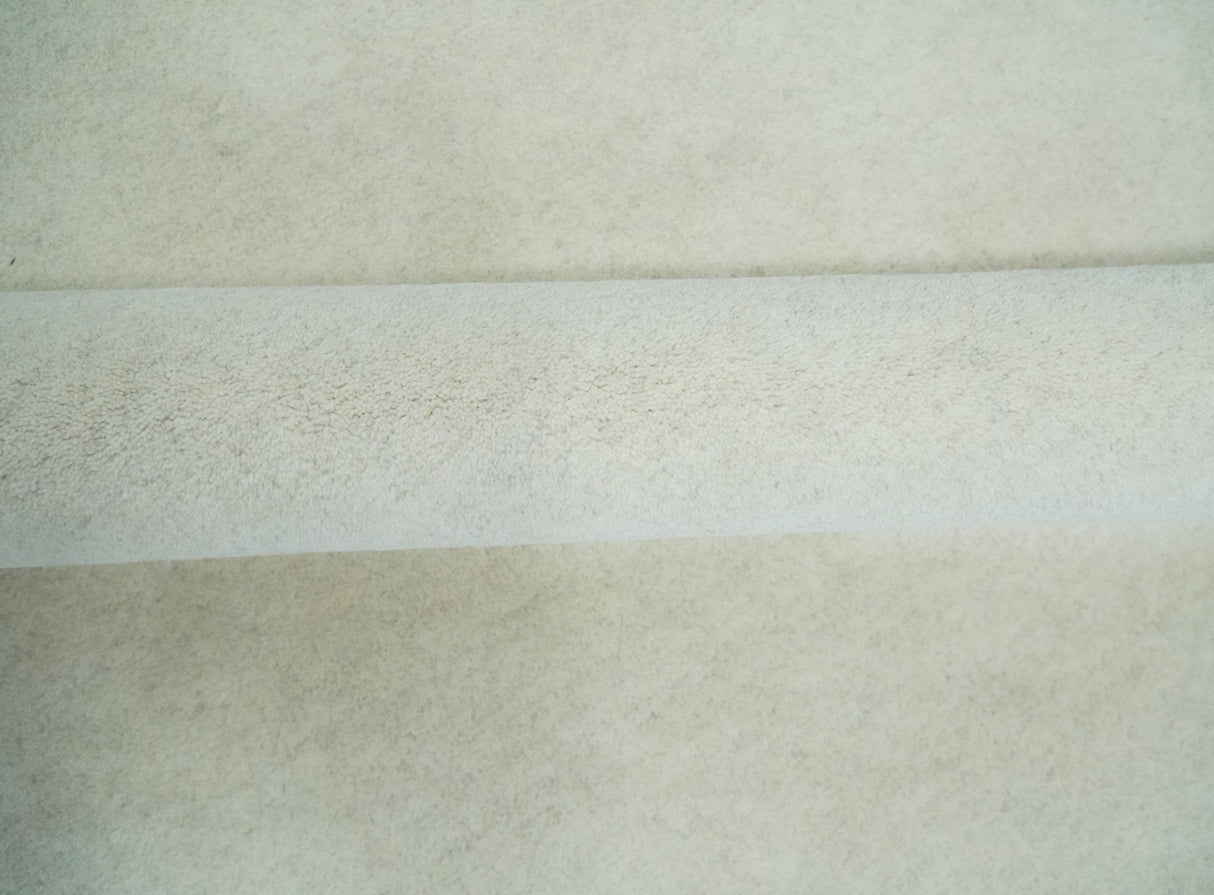 Custom Made Modern Solid Ivory Hand Tufted Wool Rug