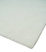 Custom Made Modern Solid Ivory Hand Tufted Wool Rug