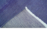 Custom Made Modern Solid Overdyed Blue Hand Knotted Wool Area Rug