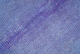 Custom Made Modern Solid Overdyed Blue Hand Knotted Wool Area Rug