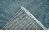 Custom Made Modern Solid Overdyed Light Blue Hand Knotted Wool Area Rug