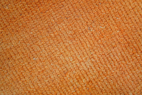 Custom Made Modern Solid Overdyed Orange Hand Knotted Wool Area Rug