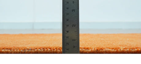 Custom Made Modern Solid Overdyed Orange Hand Knotted Wool Area Rug