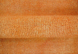 Custom Made Modern Solid Overdyed Orange Hand Knotted Wool Area Rug