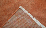 Custom Made Modern Solid Overdyed Rust Hand Knotted Wool Area Rug