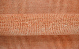 Custom Made Modern Solid Overdyed Rust Hand Knotted Wool Area Rug