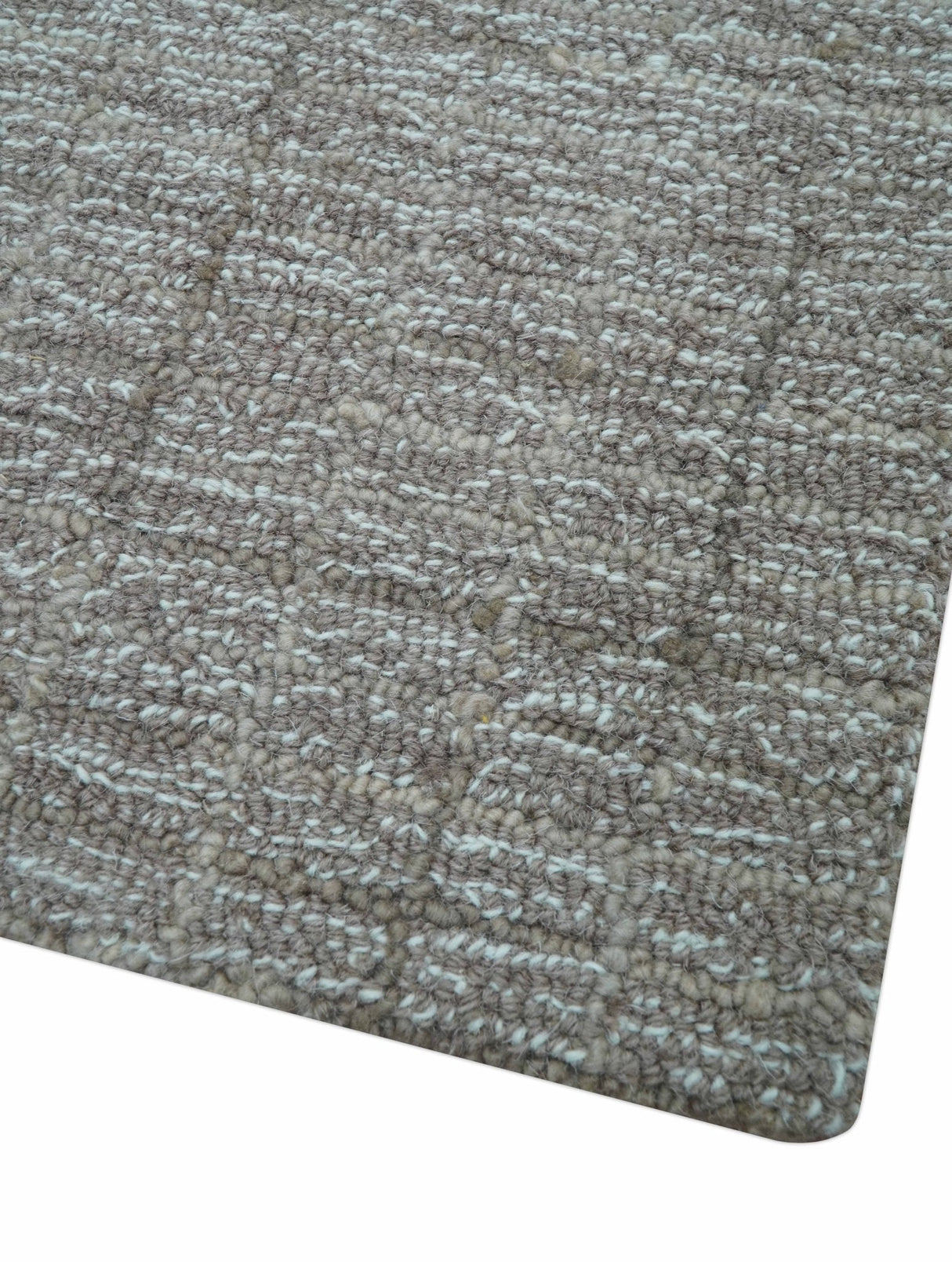 Custom Made Modern Style Brown Hand Tufted Wool Rug