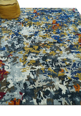 Custom Made Multi-color Modern Abstract Hand Tufted Wool-Art Silk Rug