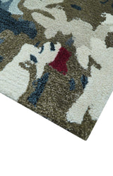 Custom Made Multi-color Modern Abstract Hand Tufted Wool-Art Silk Rug