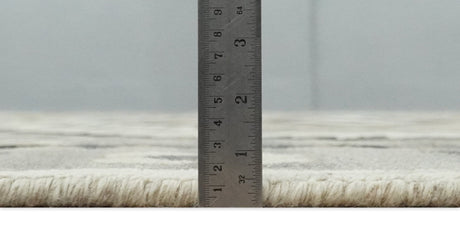 Custom Made Natural Wool Hand Knotted Ivory, Beige and Charcoal Traditional Area Rug, Kids, Living Room and Bedroom Rug