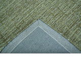 Custom Made Olive and Beige Modern Style Hand Tufted Wool Rug