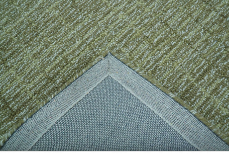 Custom Made Olive and Beige Modern Style Hand Tufted Wool Rug