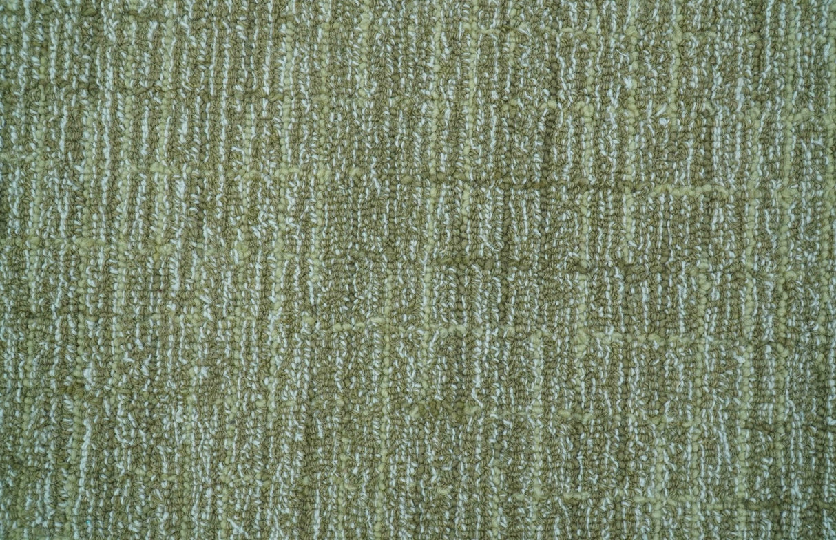Custom Made Olive and Beige Modern Style Hand Tufted Wool Rug