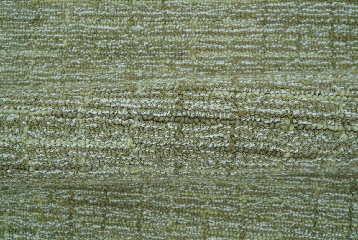 Custom Made Olive and Beige Modern Style Hand Tufted Wool Rug