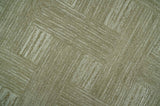Custom Made Olive and Ivory Modern Geometrical Hand Tufted wool rug
