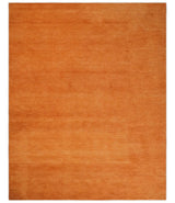 Custom Made orange Solid Woolen Hand Tufted contemporary area Rug