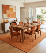 Custom Made orange Solid Woolen Hand Tufted contemporary area Rug