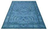 Custom Made Oriental Design Blue Hand Knotted Wool Rug