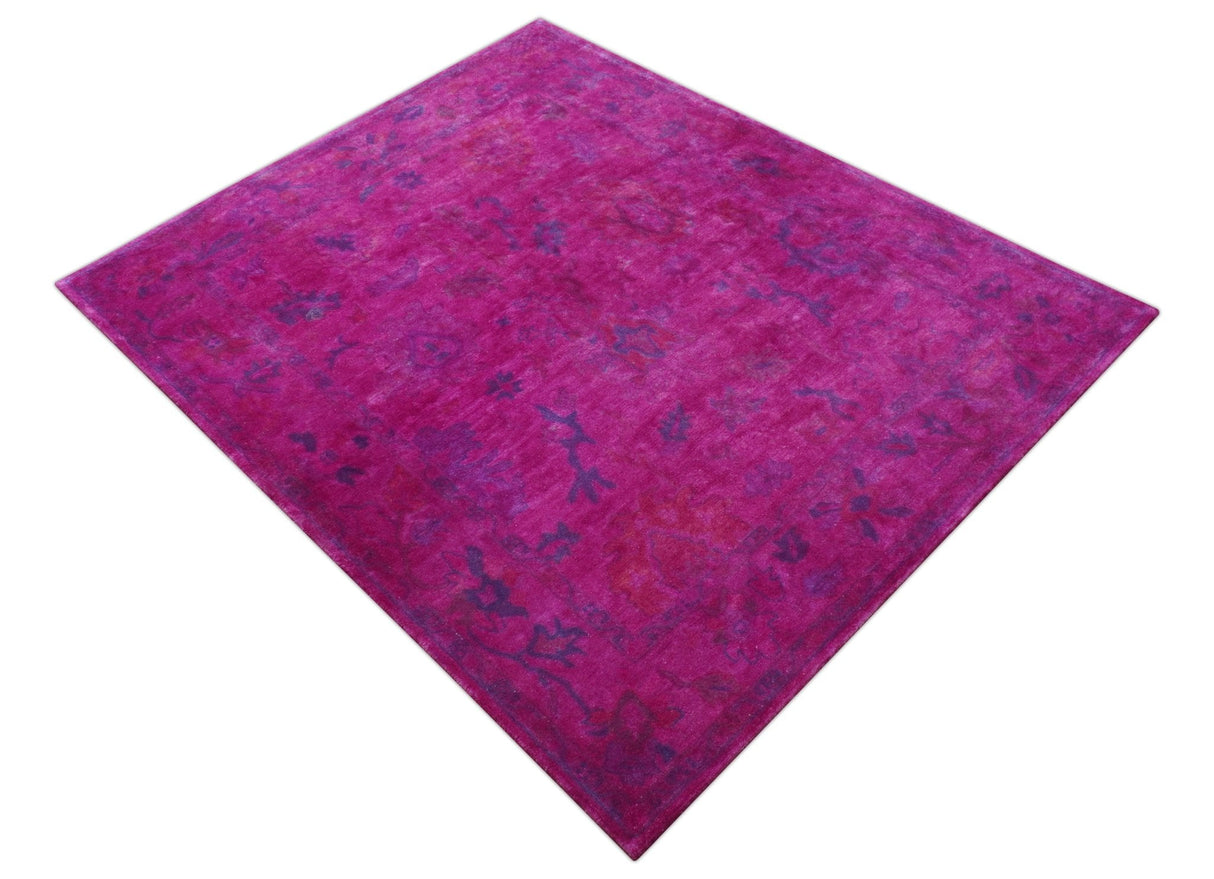 Custom Made Overdyed Pink Traditional Oushak Hand Tufted Wool Area Rug