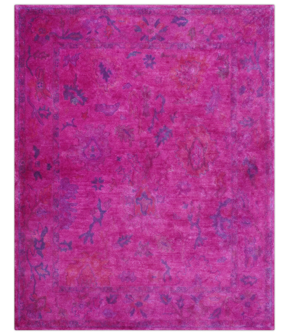 Custom Made Overdyed Pink Traditional Oushak Hand Tufted Wool Area Rug