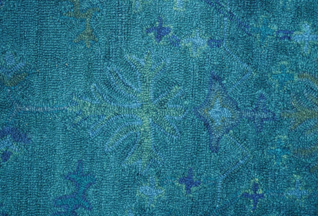 Custom Made Overdyed Traditional Oushak Blue Hand Tufted Wool Area Rug