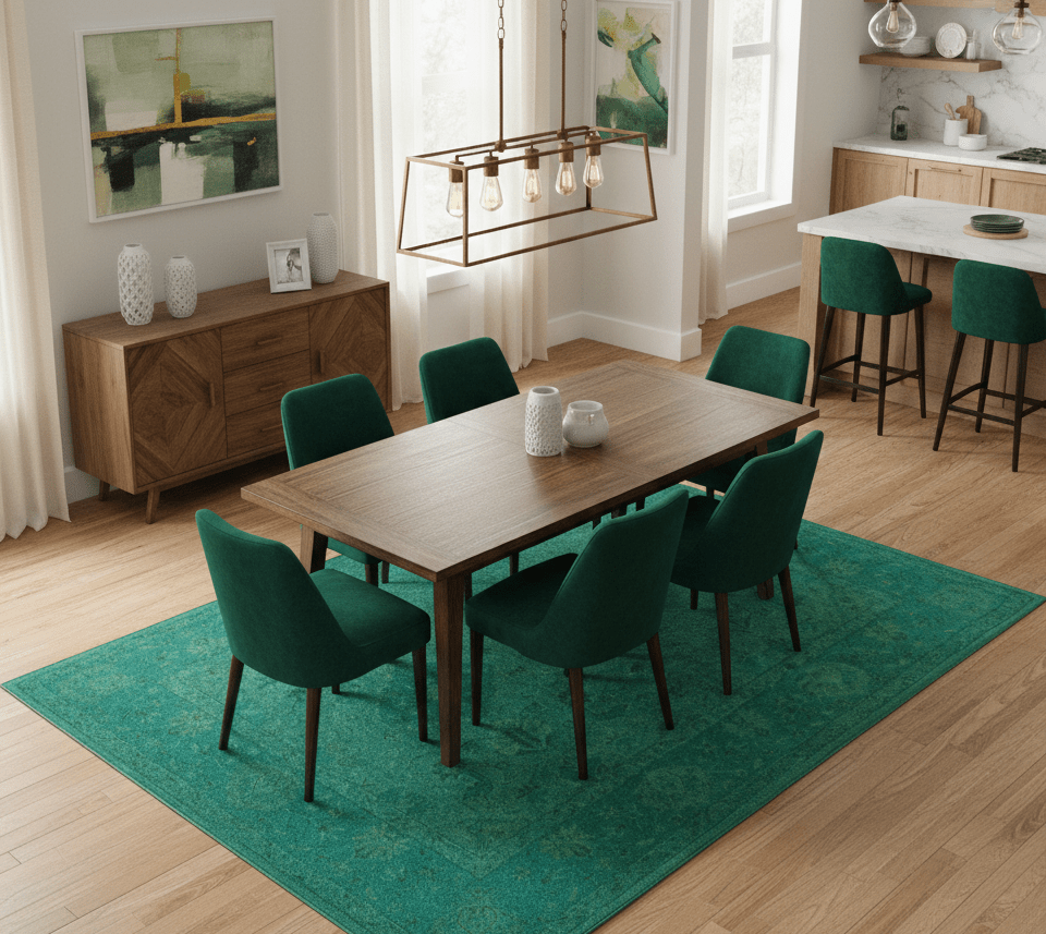 Custom Made Overdyed Traditional Oushak Green Hand Tufted Wool Area Rug