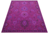 Custom Made Overdyed Traditional Oushak Purple Hand Tufted Wool Area Rug