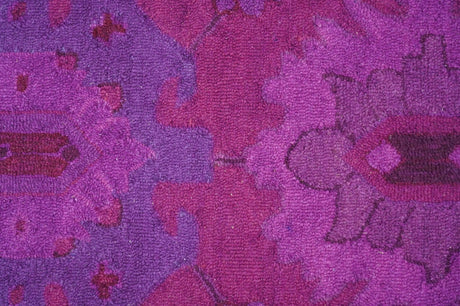 Custom Made Overdyed Traditional Oushak Purple Hand Tufted Wool Area Rug