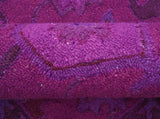 Custom Made Overdyed Traditional Oushak Purple Hand Tufted Wool Area Rug