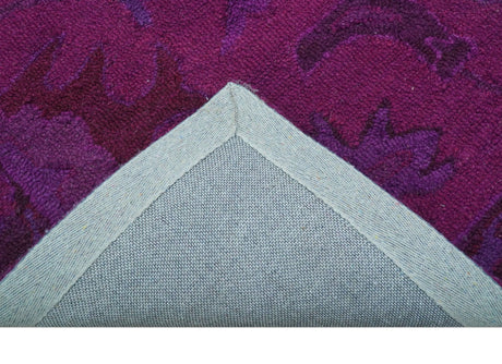 Custom Made Overdyed Traditional Oushak Purple Hand Tufted Wool Area Rug