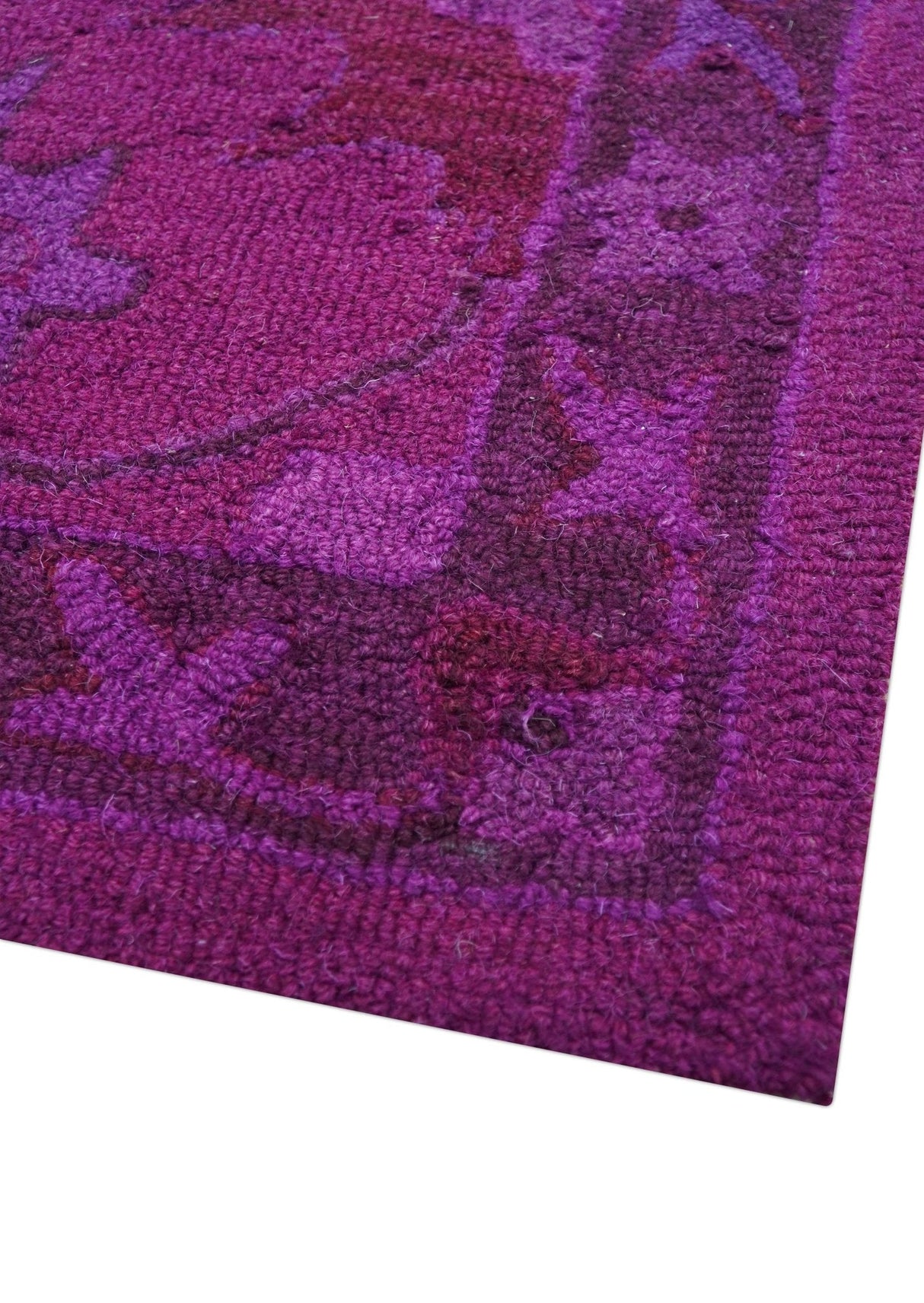 Custom Made Overdyed Traditional Oushak Purple Hand Tufted Wool Area Rug