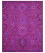 Custom Made Overdyed Traditional Oushak Purple Hand Tufted Wool Area Rug