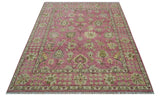 Custom Made Pink and Beige Oushak Hand Knotted Wool Rug