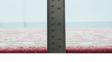 Custom Made Pink and Beige Oushak Hand Knotted Wool Rug