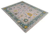 Custom Made Pink and Gray Hand knotted Traditional Oushak wool Area Rug