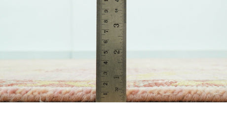 Custom Made Pink And Rust Traditional Design Hand Knotted wool rug