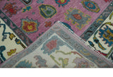 Custom Made Purple and Ivory Hand knotted Traditional Oushak wool Area Rug