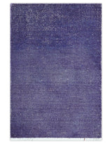 Custom Made Purple Modern Solid Overdyed Hand Knotted Wool Area Rug