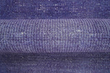 Custom Made Purple Modern Solid Overdyed Hand Knotted Wool Area Rug